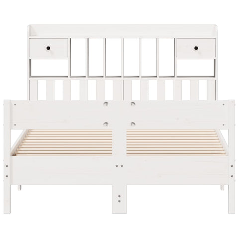 vidaXL Bookcase Bed without Mattress White 160x200cm Solid Wood Pine