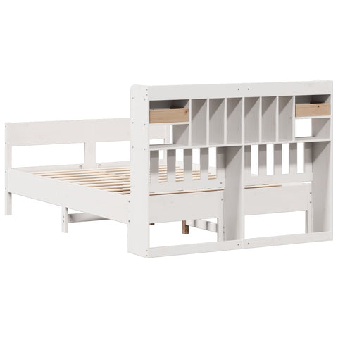 vidaXL Bookcase Bed without Mattress White 160x200cm Solid Wood Pine