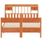vidaXL Bookcase Bed without Mattress Wax Brown 160x200cm Solid Wood Pine