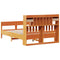 vidaXL Bookcase Bed without Mattress Wax Brown 160x200cm Solid Wood Pine