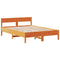 vidaXL Bookcase Bed without Mattress Wax Brown 160x200cm Solid Wood Pine