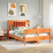 vidaXL Bookcase Bed without Mattress Wax Brown 160x200cm Solid Wood Pine