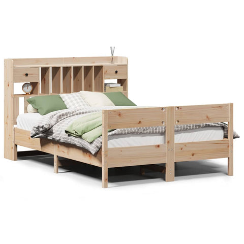 vidaXL Bookcase Bed without Mattress 150x200cm King Size Solid Wood Pine