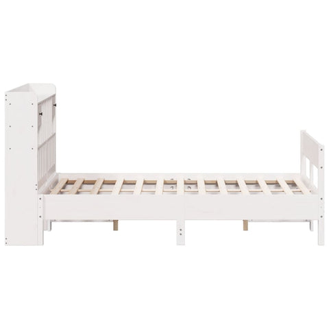 vidaXL Bookcase Bed without Mattress White 150x200cm King Size Solid Wood Pine