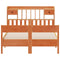 vidaXL Bookcase Bed without Mattress Wax Brown 150x200cm King Size Solid Wood Pine