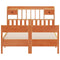 vidaXL Bookcase Bed without Mattress Wax Brown 140x200cm Solid Wood Pine