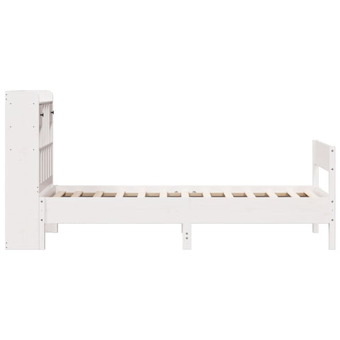 vidaXL Bookcase Bed without Mattress White 90x200 cm Solid Wood Pine
