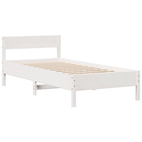 vidaXL Bookcase Bed without Mattress White 90x200 cm Solid Wood Pine