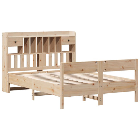 vidaXL Bookcase Bed without Mattress 135x190cm Double Solid Wood Pine