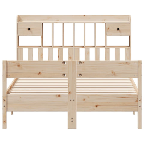 vidaXL Bookcase Bed without Mattress 135x190cm Double Solid Wood Pine