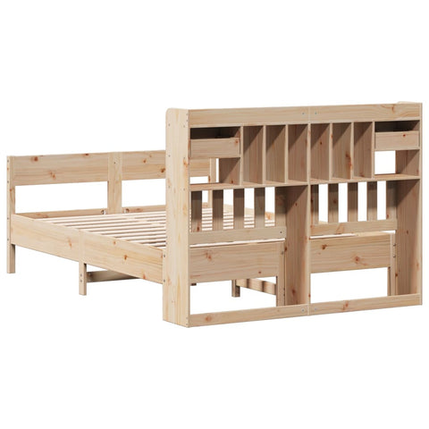 vidaXL Bookcase Bed without Mattress 135x190cm Double Solid Wood Pine