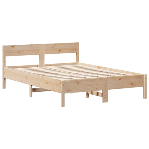 vidaXL Bookcase Bed without Mattress 135x190cm Double Solid Wood Pine