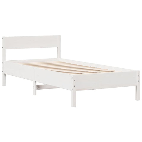 vidaXL Bookcase Bed without Mattress White 90x190 cm Single Solid Wood Pine