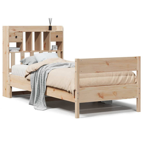 vidaXL Bookcase Bed without Mattress 75x190 cm Small Single Solid Wood Pine