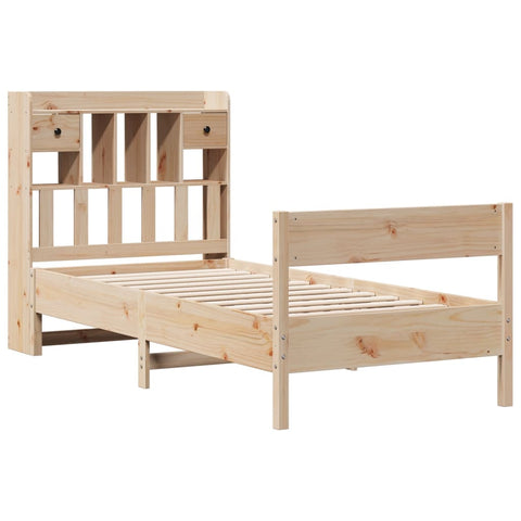 vidaXL Bookcase Bed without Mattress 75x190 cm Small Single Solid Wood Pine