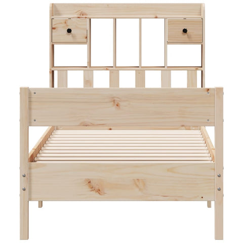 vidaXL Bookcase Bed without Mattress 75x190 cm Small Single Solid Wood Pine