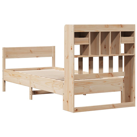 vidaXL Bookcase Bed without Mattress 75x190 cm Small Single Solid Wood Pine
