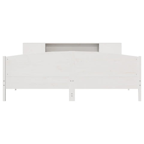 vidaXL Bookcase Bed without Mattress White 200x200cm Solid Wood Pine