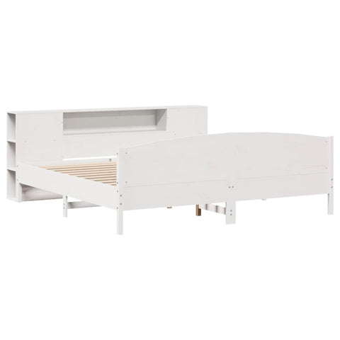 vidaXL Bookcase Bed without Mattress White 180x200cm Solid Wood Pine
