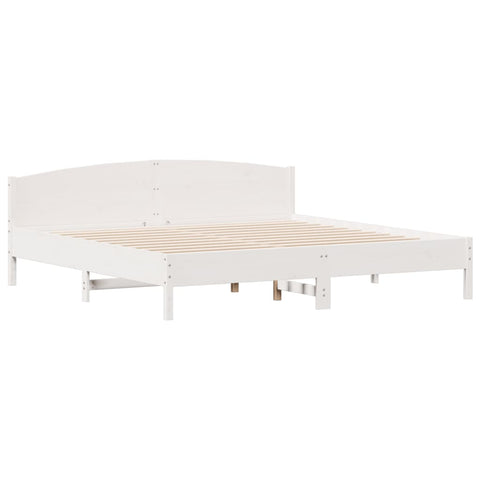 vidaXL Bookcase Bed without Mattress White 180x200cm Solid Wood Pine