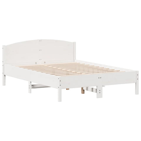 vidaXL Bookcase Bed without Mattress White 150x200cm Solid Wood Pine