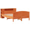 vidaXL Bookcase Bed without Mattress Wax Brown 140x200cm Solid Wood Pine