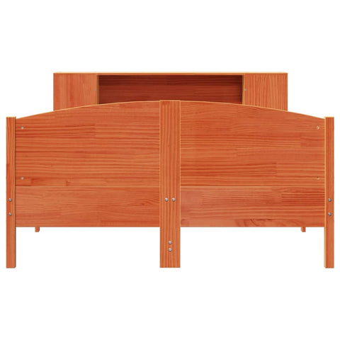 vidaXL Bookcase Bed without Mattress Wax Brown 140x200cm Solid Wood Pine
