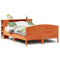 vidaXL Bookcase Bed without Mattress Wax Brown 140x190cm Solid Wood Pine