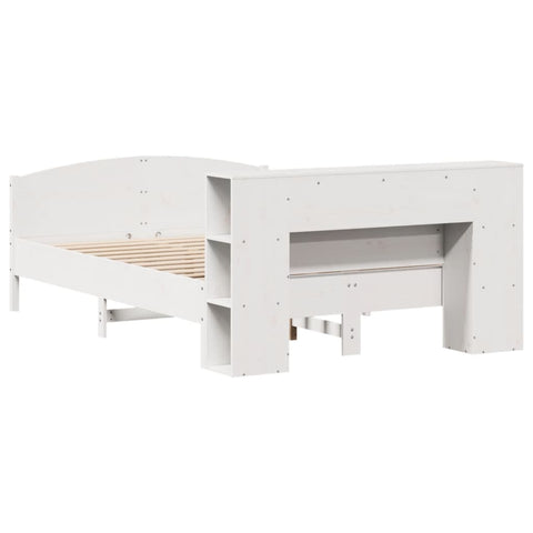 vidaXL Bookcase Bed without Mattress White 120x190cm Solid Wood Pine