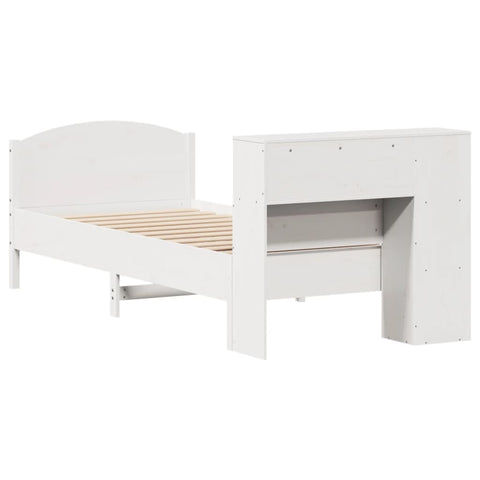 vidaXL Bookcase Bed without Mattress White 100x200cm Solid Wood Pine