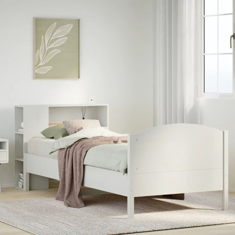 vidaXL Bookcase Bed without Mattress White 90x200cm Solid Wood Pine