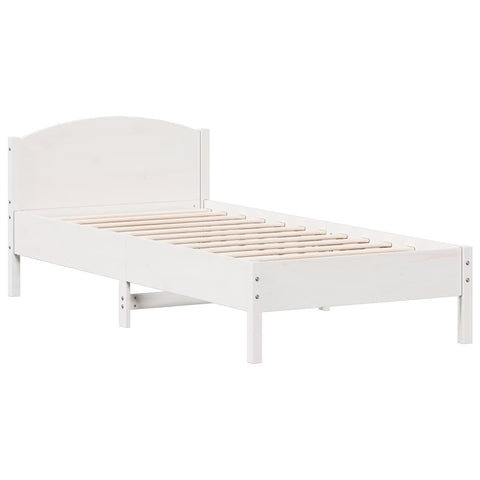 vidaXL Bookcase Bed without Mattress White 75x190cm Small Single Solid Wood Pine