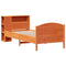 vidaXL Bookcase Bed without Mattress Wax Brown 75x190cm Small Single Solid Wood Pine