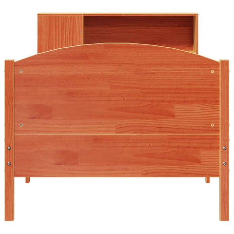 vidaXL Bookcase Bed without Mattress Wax Brown 75x190cm Small Single Solid Wood Pine