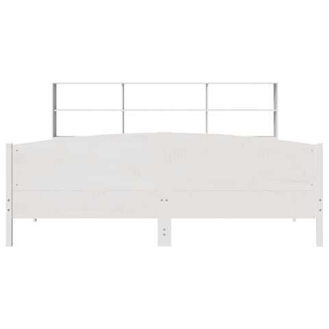 vidaXL Bookcase Bed without Mattress White 200x200cm Solid Wood Pine