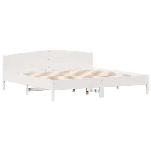 vidaXL Bookcase Bed without Mattress White 200x200cm Solid Wood Pine