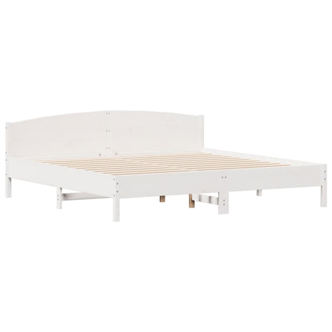 vidaXL Bookcase Bed without Mattress White 180x200 cm Super King Solid Wood Pine