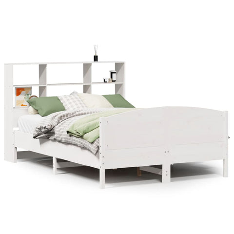 vidaXL Bookcase Bed without Mattress White 160x200cm Solid Wood Pine