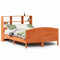 vidaXL Bookcase Bed without Mattress Wax Brown 150x200 cm King Size Solid Wood Pine