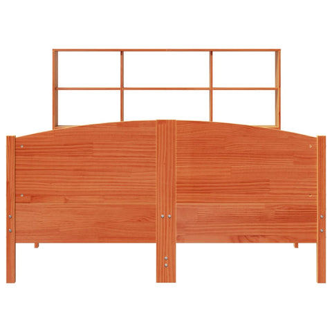vidaXL Bookcase Bed without Mattress Wax Brown 150x200 cm King Size Solid Wood Pine