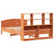 vidaXL Bookcase Bed without Mattress Wax Brown 150x200 cm King Size Solid Wood Pine