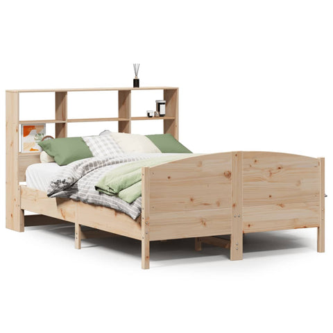 vidaXL Bookcase Bed without Mattress 135x190 cm Double Solid Wood Pine
