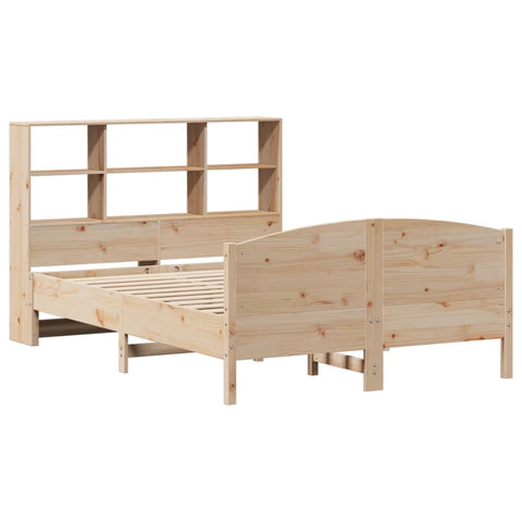 vidaXL Bookcase Bed without Mattress 135x190 cm Double Solid Wood Pine