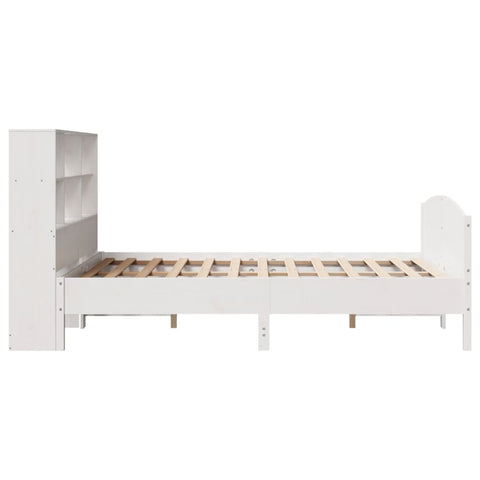 vidaXL Bookcase Bed without Mattress White 120x190 cm Small Double Solid Wood Pine