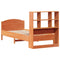 vidaXL Bookcase Bed without Mattress Wax Brown 100x200cm Solid Wood Pine