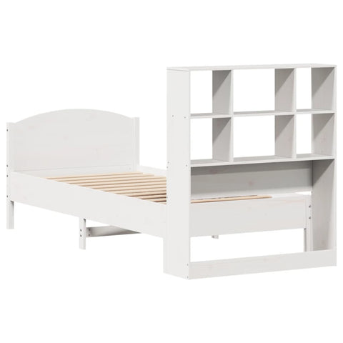 vidaXL Bookcase Bed without Mattress White 90x200cm Solid Wood Pine