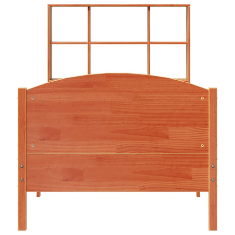 vidaXL Bookcase Bed without Mattress Wax Brown 75x190 cm Small Single Solid Wood Pine
