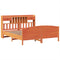 vidaXL Bookcase Bed without Mattress Wax Brown 200x200cm Solid Wood Pine