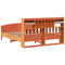 vidaXL Bookcase Bed without Mattress Wax Brown 200x200cm Solid Wood Pine