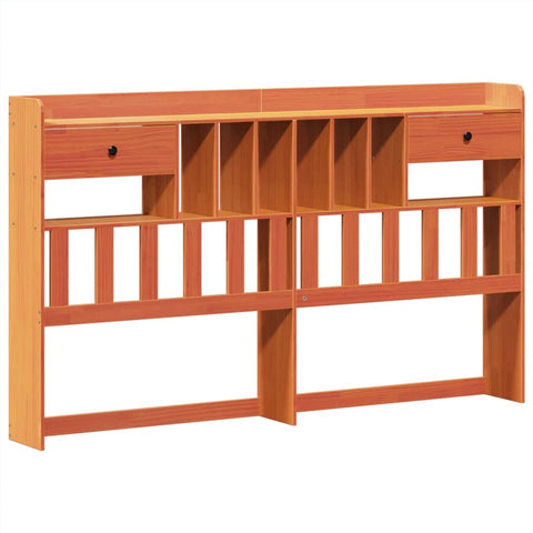 vidaXL Bookcase Bed without Mattress Wax Brown 200x200cm Solid Wood Pine